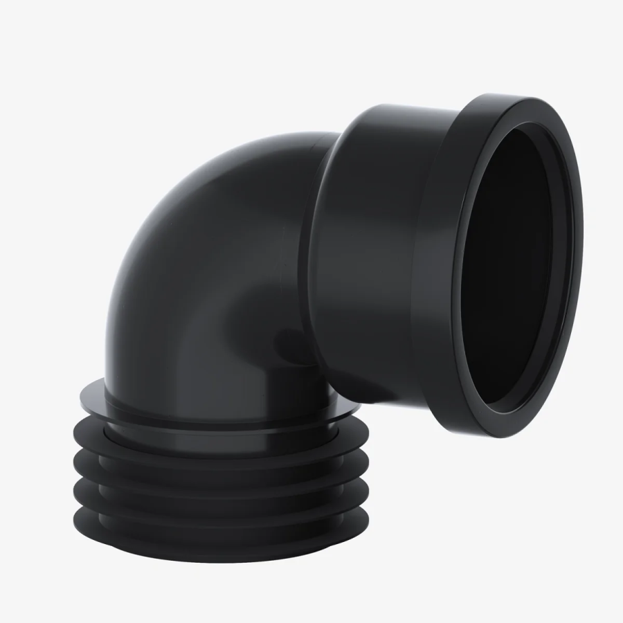 VIVA 4" Drain Connector 90° bend, black DC04B