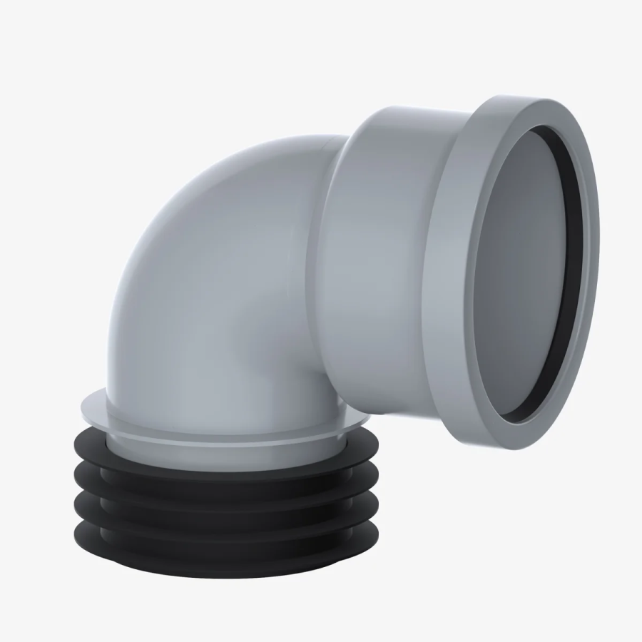 VIVA 4" Drain Connector 90° bend, grey DC04G
