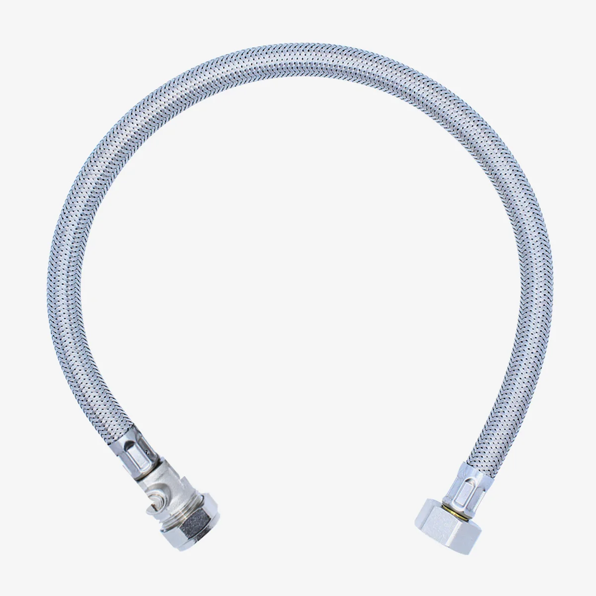 VIVA Flexible Tap Connector with Isolating Valve ½" x 15mm 500mm SSH2/A