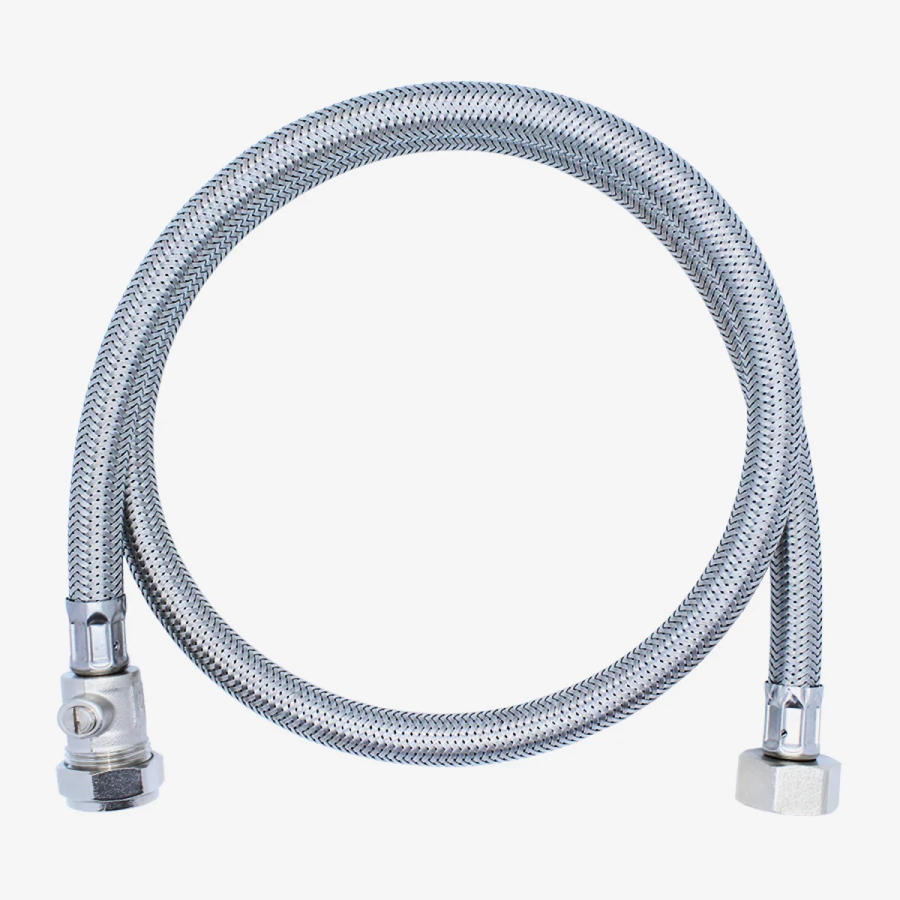 VIVA Flexible Tap Connector with Isolating Valve ½" x 15mm 900mm SSH2/C