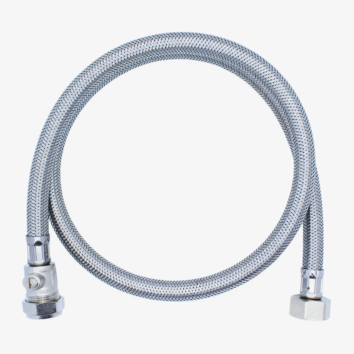 VIVA Flexible Tap Connector with Isolating Valve ½" x 15mm 900mm SSH2/C