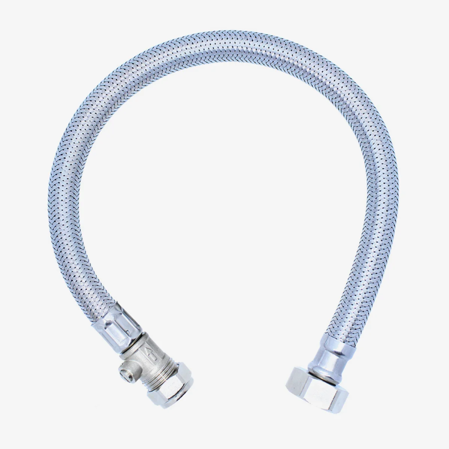 VIVA Flexible Connector with Isolating Valve ¾" x 15mm 500mm SSH9/A